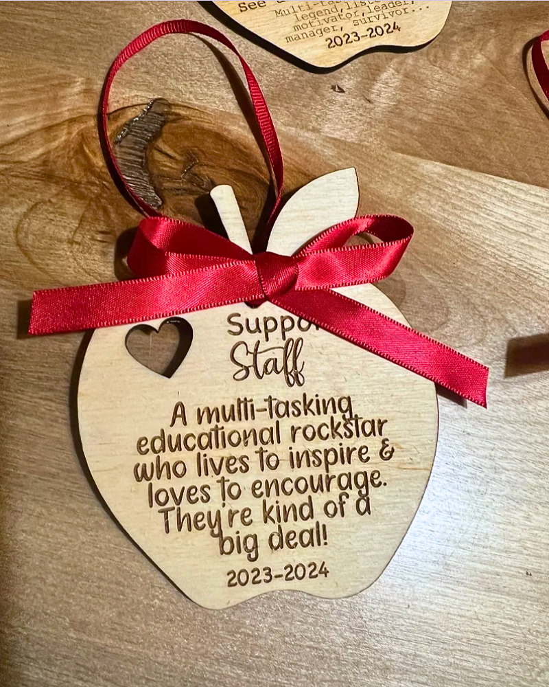 Apple Ornaments for School Staff