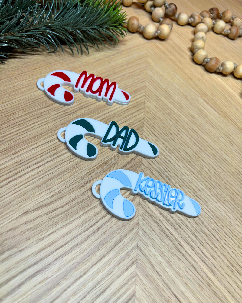 Candy Cane with Name Ornament/Stocking Tag
