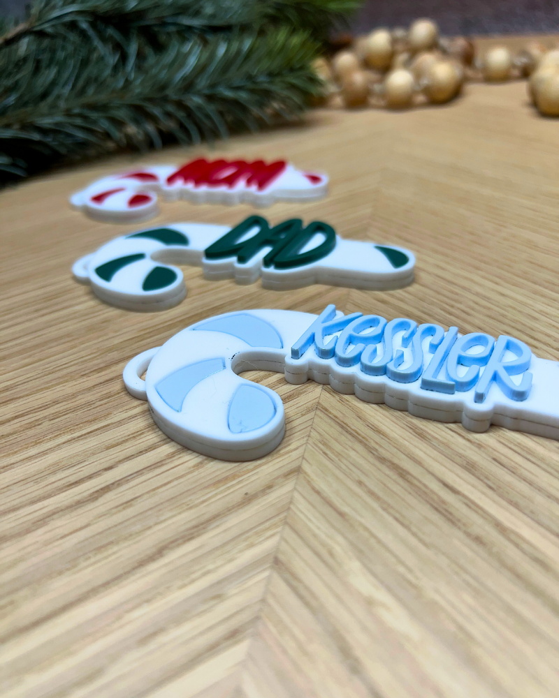 Candy Cane with Name Ornament/Stocking Tag