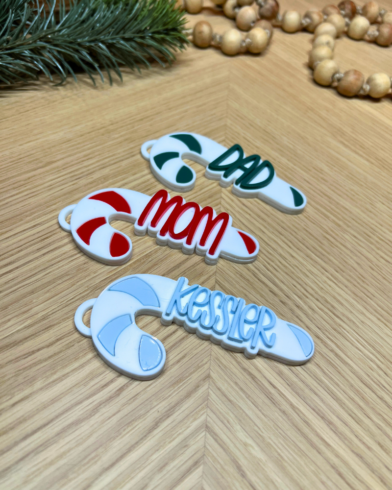 Candy Cane with Name Ornament/Stocking Tag