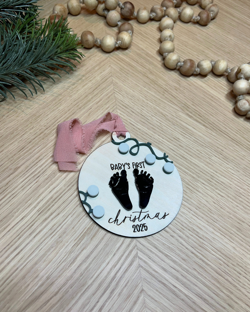 Baby's First Christmas with Feet and Lights