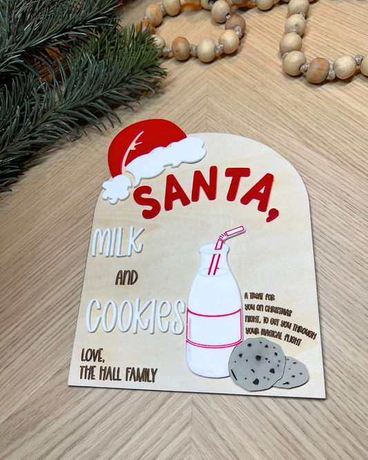 Personalized Milk & Cookies Sign for Santa