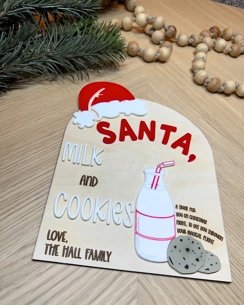 Personalized Milk & Cookies Sign for Santa