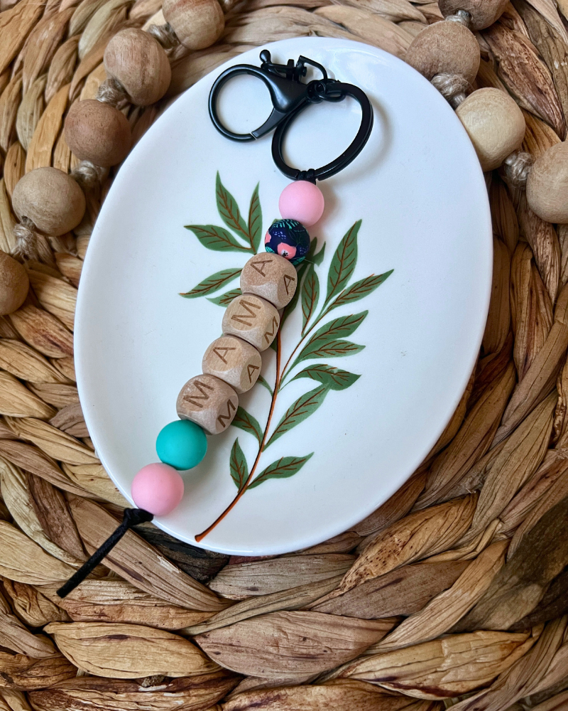 Pink Papaya MAMA Keychain