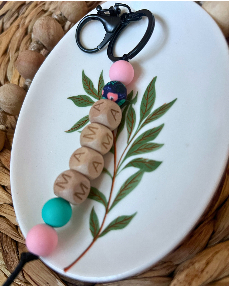 Pink Papaya MAMA Keychain