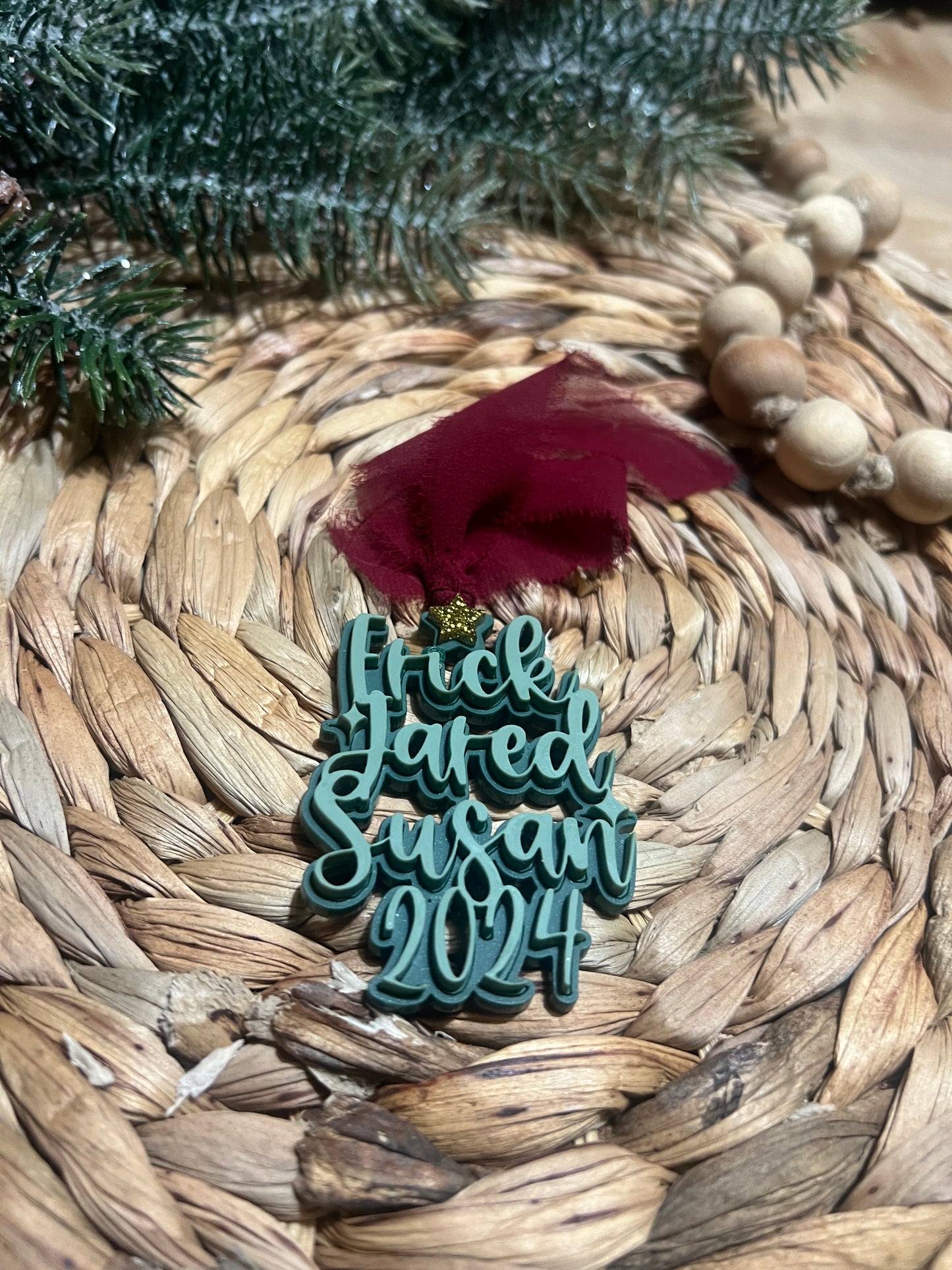 Layered Name Tree Ornament